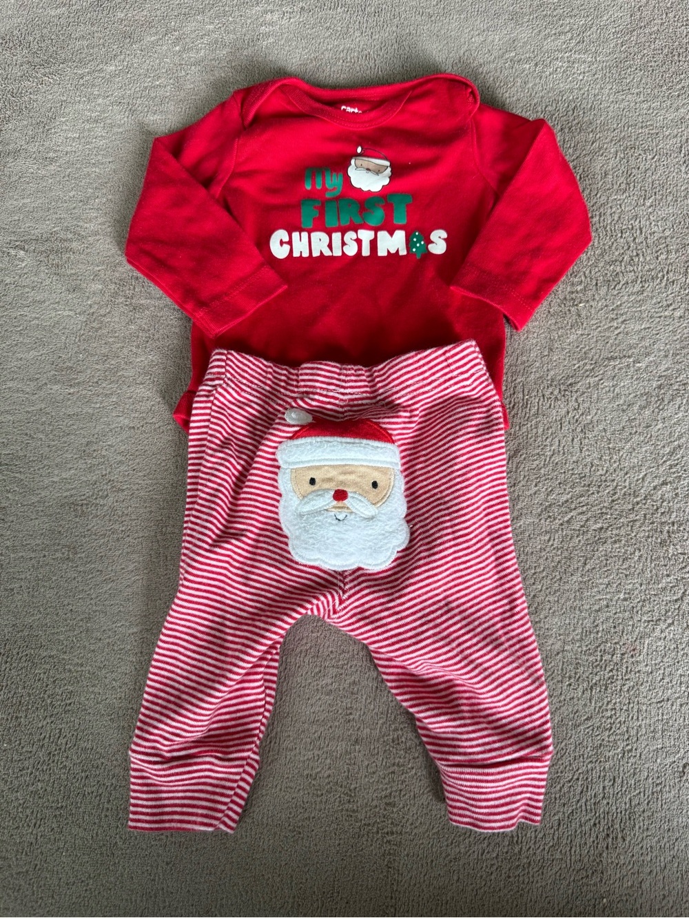 Baby 'My First Christmas' Red Santa Outfit